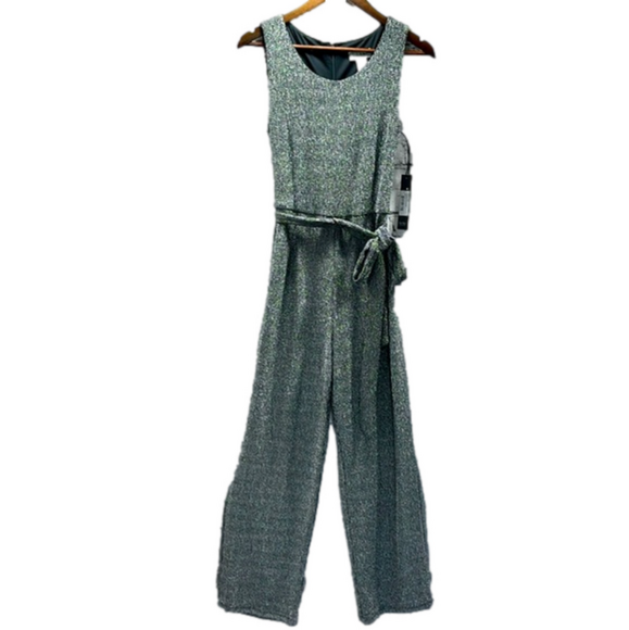 Nicole Miller Pants - NWT Nicole Miller Black with Silver Shimmer Metallic Jumpsuit Size Small